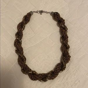 Beaded gold necklace